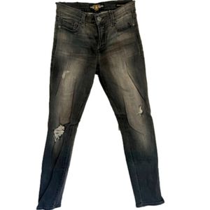 Lucky brand jeans zipper up outside of the ankle super cute distressed l…